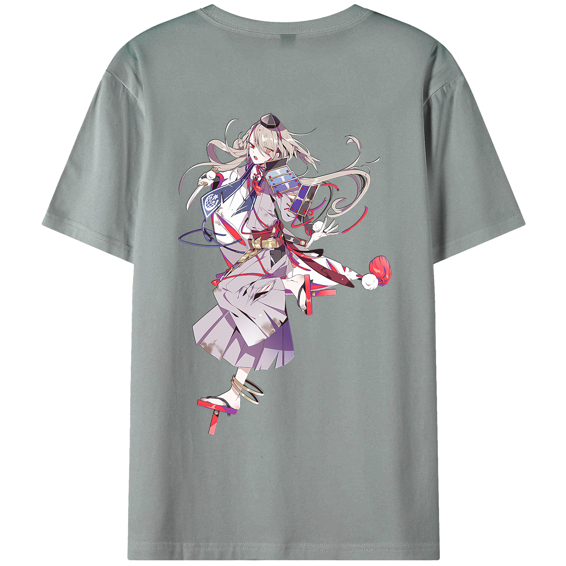 （画像用） 刀剣乱舞 Touken Ranbu 綿100％ メンズ半袖Tシャツ（バックプリント） 通気性